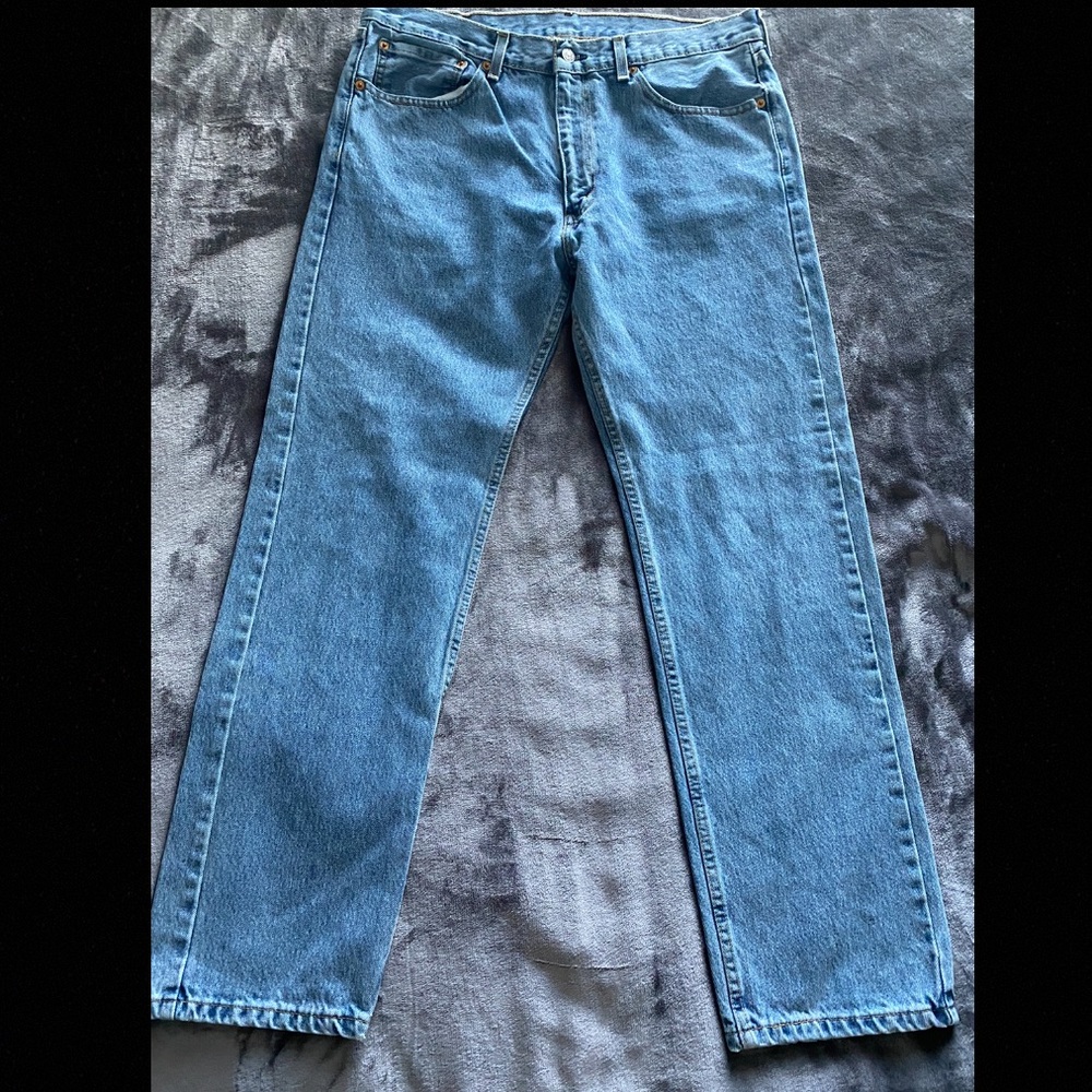Men’s Levi 505 regular fit blue jeans, Size 36